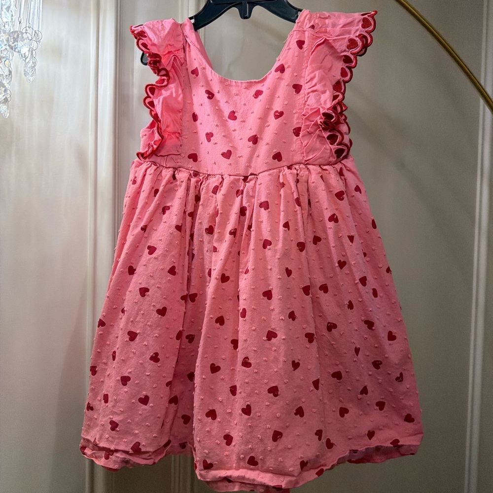 3t EUC Isaac Mizrahi Pink Heart Ruffle Dress